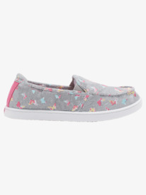 roxy, Girl's 4-16 Minnow Slip-On Shoes, GREY/PINK (gp2) Minnow - Shoes for Girls 8-16 ARGS600121