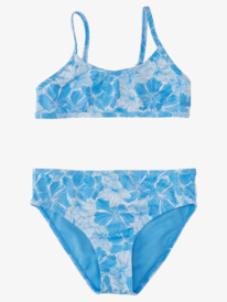 roxy, JOYFUL RIDE BRALETTE SET, AZURE BLUE CRAYHIBISCUS (bjt5) JOYFUL RIDE BRALETTE SET ARGX203124