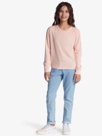 3 Girl's 4-16 Gradient Fade Long Sleeve T-Shirt Pink ARGZT03793 Roxy