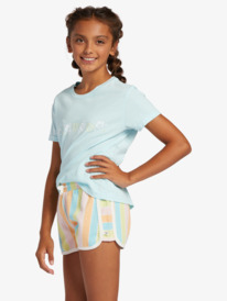 1 Girl's 4-16 Hibiscus Stripe T-Shirt Blue ARGZT03915 Roxy