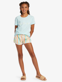 2 Girl's 4-16 Hibiscus Stripe T-Shirt Blue ARGZT03915 Roxy