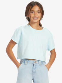 roxy, Girl's 4-16 Sunny Smiles Oversized Cropped T-Shirt, SPA RETREAT (bek0) Sunny Smiles - Oversized T-Shirt for Girls 4-16 ARGZT03927