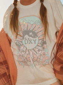 1 Girl's 4-16 Cosmic Window Oversized Boyfriend T-Shirt Black ARGZT03960 Roxy