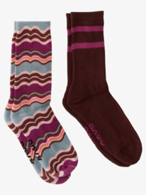 0 2 Pack Flowy Stripe - Crew-Socken für Frauen Rosa ARJAA03293 Roxy