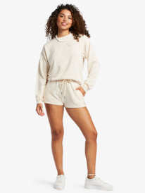 3 Check Out Sweat Shorts Beige ARJFB03092 Roxy