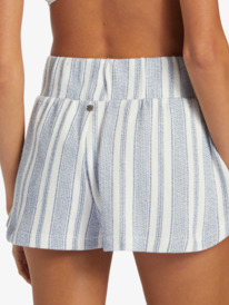 roxy, Drop A Wave Short Sweatshirt Shorts, SNOW WHITE BEACHSIDE STRIPE (xwwb) Drop A Wave - Sweat Shorts for Women ARJFB03102