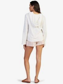 4 Pearling Oversized Poncho Style Hoodie White ARJFT03855 Roxy