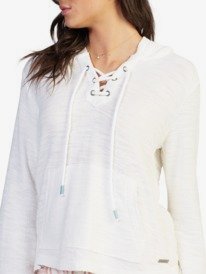 1 Pearling Oversized Poncho Style Hoodie White ARJFT03855 Roxy