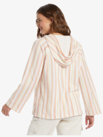 roxy, Wild And Free - Poncho Hoodie for Women, CORK SUNNY SIDE STRIPE (ckl3) Wild And Free - Poncho Hoodie for Women ARJFT04048