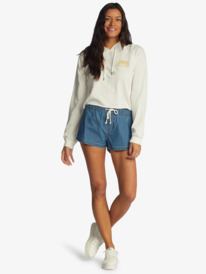 3 We Arrived Hooded Pullover White ARJFT04087 Roxy