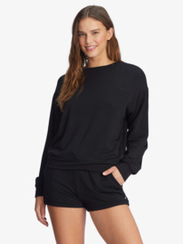 roxy, Surfing By Moonlight - Long Sleeve Lounge Top for Women, ANTHRACITE (kvj0) Surfing By Moonlight - Long Sleeve Lounge Top for Women ARJFT04117