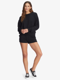 1 Surfing By Moonlight - Long Sleeve Lounge Top for Women Black ARJFT04117 Roxy