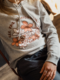 1 Feel The Sunshine Go Off Hoodie Grey ARJFT04133 Roxy