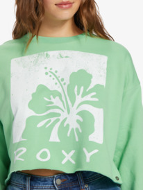 2 Morning Hike Crop A Crew Neck Sweatshirt Green ARJFT04157 Roxy