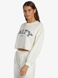1 Morning Hike Crop D Crew Neck Sweatshirt White ARJFT04169 Roxy