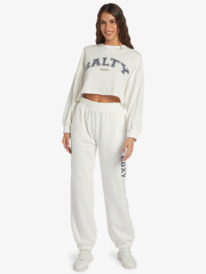 3 Morning Hike Crop D Crew Neck Sweatshirt White ARJFT04169 Roxy
