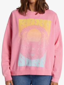 11 Lineup Oversized Sweatshirt Pink ARJFT04181 Roxy