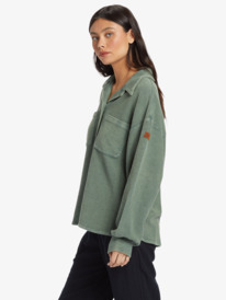 1 Off Duty Knit Shacket Overshirt Green ARJJK03069 Roxy
