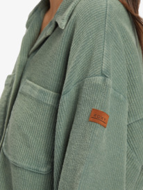 3 Off Duty Knit Shacket Overshirt Green ARJJK03069 Roxy