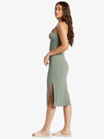 4 Late Sunset Halter Midi Dress Green ARJKD03290 Roxy