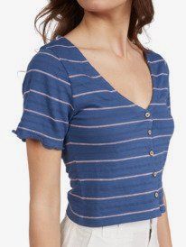 4 Uncomplicated Mind Button Up Top  Pour Femme Bleu ARJKT03345 Roxy