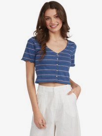 0 Uncomplicated Mind Button Up Top  Pour Femme Bleu ARJKT03345 Roxy