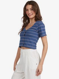 3 Uncomplicated Mind Button Up Top  Pour Femme Bleu ARJKT03345 Roxy