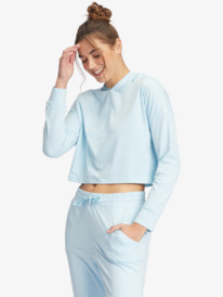 3 Sun Might Shine Long Sleeve Hooded T-Shirt Blue ARJKT03374 Roxy