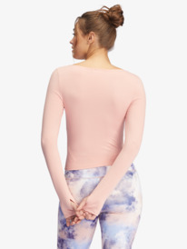 7 Flirty Run Ruched Long Sleeve Sports Top  ARJKT03390 Roxy