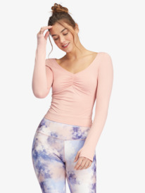 5 Flirty Run Ruched Long Sleeve Sports Top  ARJKT03390 Roxy