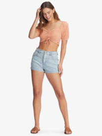 1 Flirty Walk Ruched Crop Top Brown ARJKT03393 Roxy