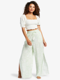 8 Womens Sunset Walks Puff Sleeve Crop Top White ARJKT03405 Roxy