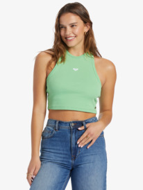 roxy, Bright Boardwalk High Knit Tank, ABSINTHE GREEN (ghy0) BRIGHT BOARDWALK TOP ARJKT03407