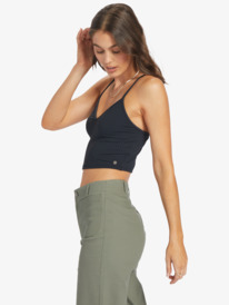 1 Roxy Brami Solid Halter Top Black ARJKT03419 Roxy