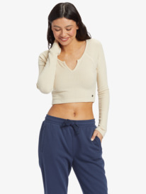 Cropped Waffle - Long Sleeve Top for Women  ARJKT03421