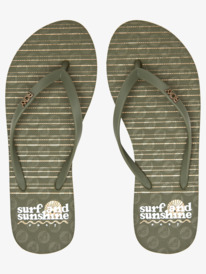 2 Viva Stamp Flip-Flops Beige ARJL100683 Roxy
