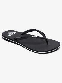 womens black roxy flip flops