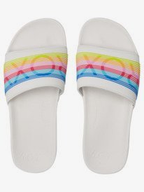roxy, Slippy Water-Friendly Sandals, WHITE/RAINBOW (trw) Slippy LX - Slider Sandals for Women ARJL100977