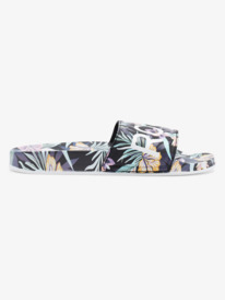 7 Slippy Printed Slide Sandals Black ARJL101011 Roxy