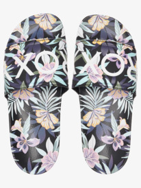 8 Slippy Printed Slide Sandals Black ARJL101011 Roxy