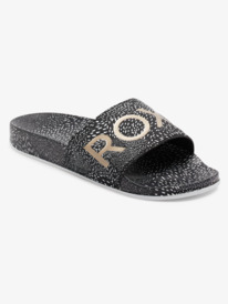 4 Slippy Printed Slide Sandals Black ARJL101011 Roxy