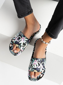 1 Slippy Printed Slide Sandals Black ARJL101011 Roxy