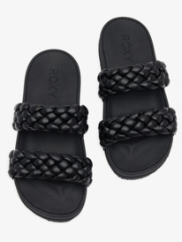 12 Womens Slippy Braided Water-Friendly Sandals Black ARJL101088 Roxy