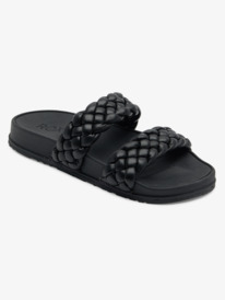 11 Womens Slippy Braided Water-Friendly Sandals Black ARJL101088 Roxy