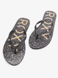 5 Womens Viva Glitter Sandals Black ARJL101090 Roxy
