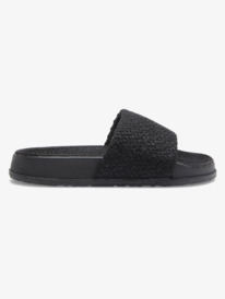 4 Womens Slippy Boucle Slider Sandals Black ARJL101094 Roxy