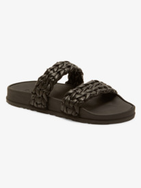 4 Womens Slippy Slide Platform Sandals Black ARJL101172 Roxy