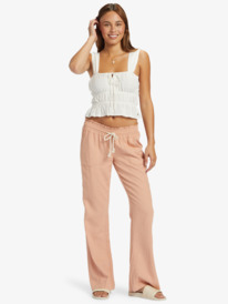3 Oceanside Flared Pants Beige ARJNP03006 Roxy