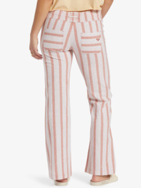 roxy, Oceanside Flared Pants, CORK SUNNY SIDE STRIPE (ckl3) Oceanside - Flared Trousers for Women ARJNP03149