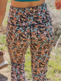 2 Kaileo High Waisted Ankle Length Workout Leggings Black ARJNP03235 Roxy